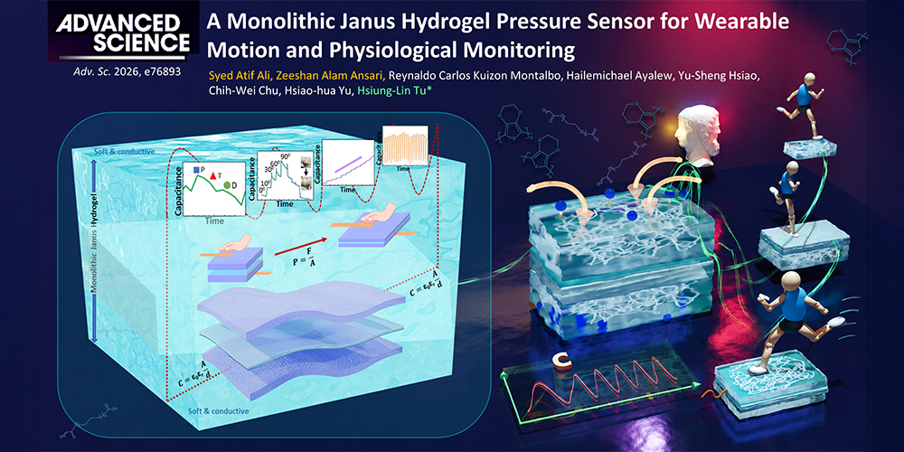 A Monolithic Janus Hydrogel Pressure Sensor for Wearable Motion and Physiological Monitoring